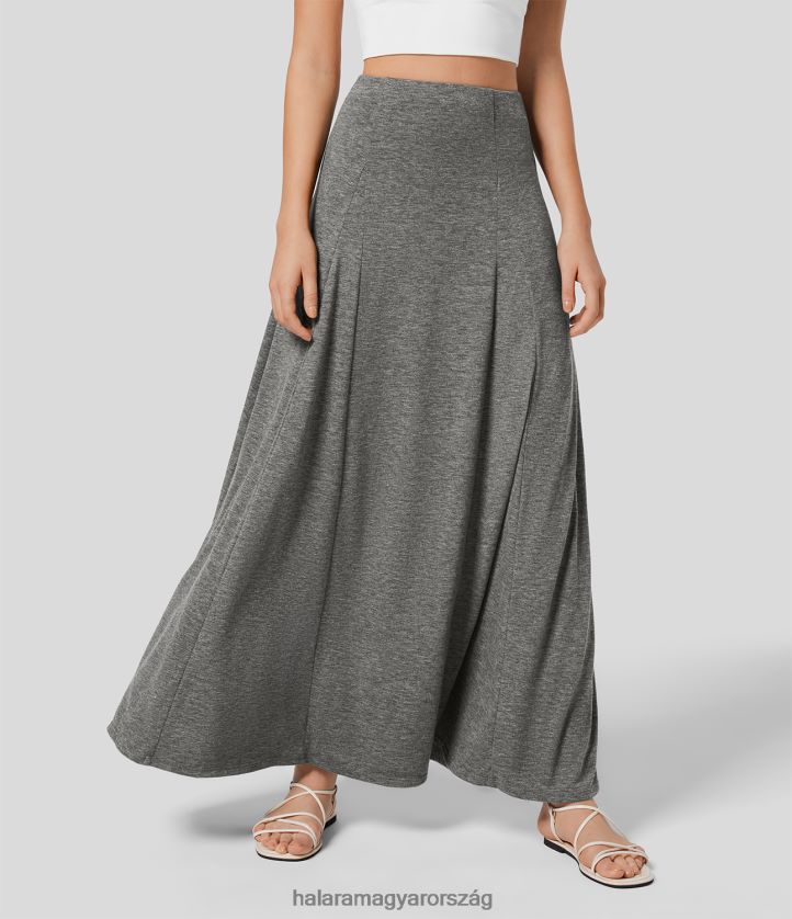 ruházat Halara magas derekú oldalsó cipzárral maxi lezser szoknya aranyos szürke virágos fonal nők 8FPF80696