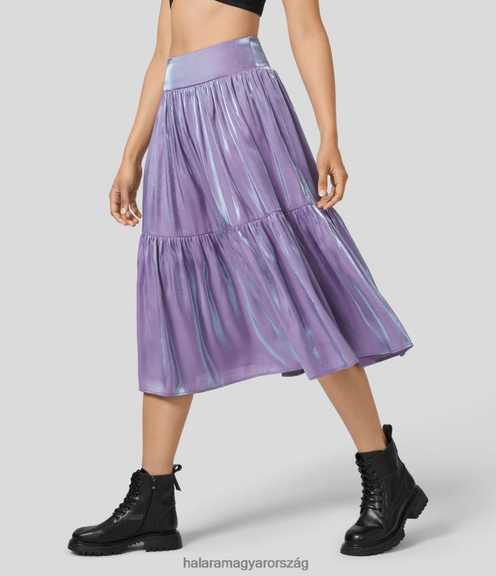 ruházat Halara magas derekú, ráncolt hátul plicált midi shine alkalmi lépcsőzetes szoknya rapszódia nők 8FPF80748