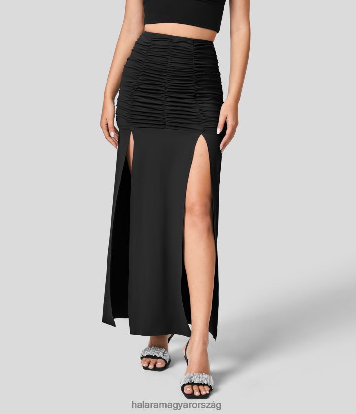 ruházat Halara magas derekú, rovátkolt hasított maxi alkalmi szoknya eredeti nők 8FPF80758