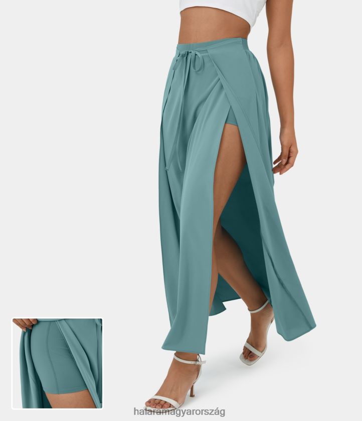 ruházat Halara szellős, magas derekú nyakkendő elöl, osztott hasított, folyós 2 az 1-ben maxi gyorsan száradó alkalmi szoknya ásványkék nők 8FPF80700