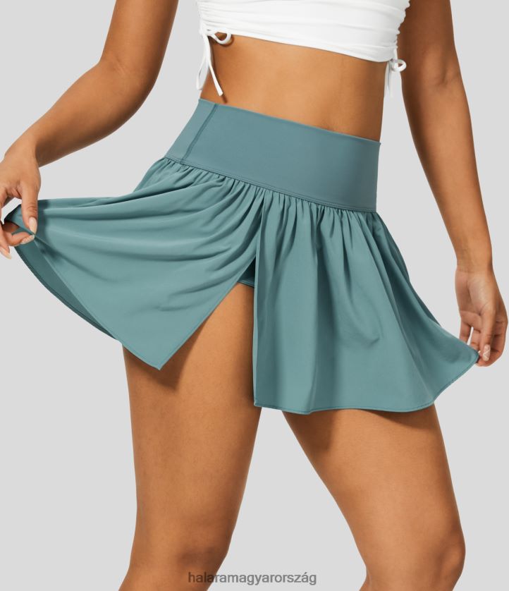 ruházat Halara szellős, magas derekú, osztott, 2 az 1-ben folyós, gyorsan száradó mini alkalmi szoknya ásványkék nők 8FPF80617