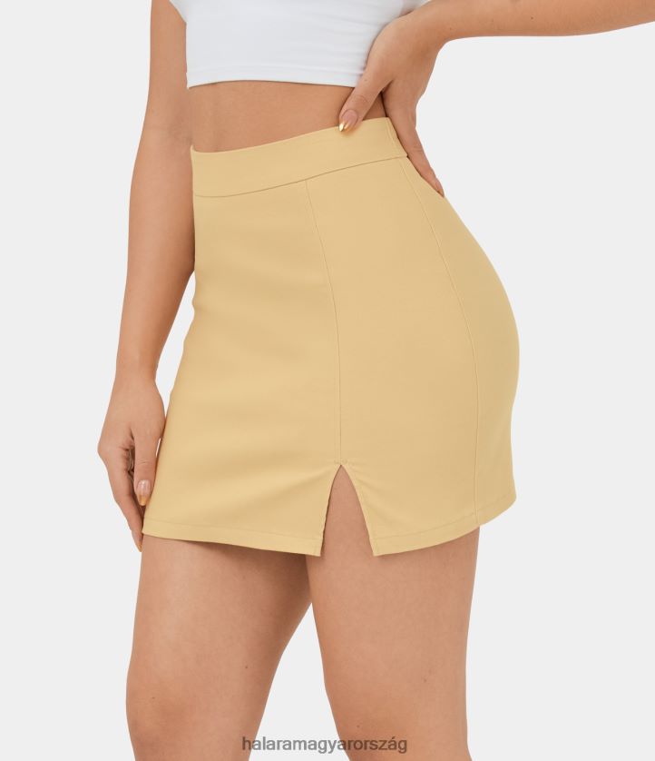 ruházat Halara szuper magas derekú osztott szegélyű bodycon mini alkalmi szoknya szaharai nap nők 8FPF80609